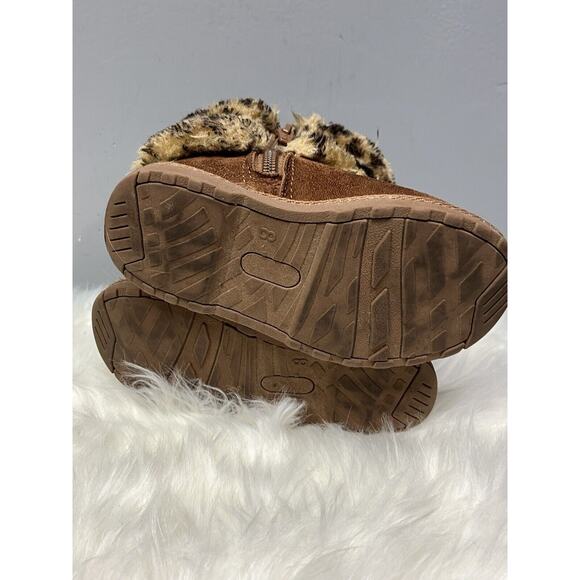 MAKALU California BOOT Girls 8 Plush Leopard Faux Fur, Full Length Zip - Picture 8 of 12